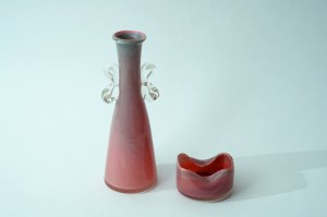 Glass vase and ashtray - HS Tarnowiec