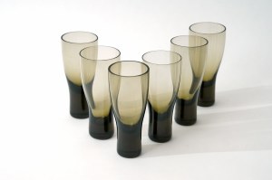 Set of glass stemware - smoked glass - Per Lucken Holmegaard