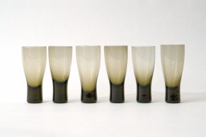 Set of glass stemware - smoked glass - Per Lucken Holmegaard