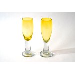 Glass glasses - 2 pieces - HS Sudety - Z. Horbowy - yellow