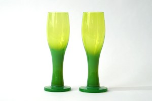 Glass glasses - 2 pieces - HS Sudety - Z. Horbowy - green