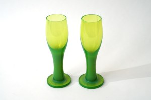 Glass glasses - 2 pieces - HS Sudety - Z. Horbowy - green