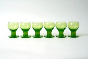 Set of glass stemware - HS Sudety - Z. Horbowy - green