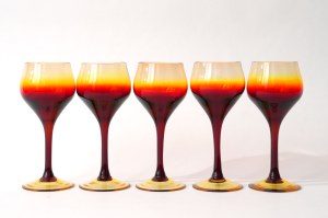 Glass set of 5 glasses - HS Sudety - Z. Horbowy - 16,2 cm
