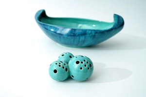 Faience vessel for ikebana - pattern 494 - ZF Włocławek - W. Płażewski
