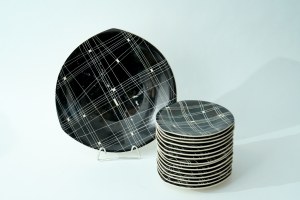 Porcelite cake set - Iza - ZP Chodzież - J. Wrzesień - Patera + 15 plates