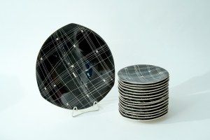 Porcelite cake set - Iza - ZP Chodzież - J. Wrzesień - Patera + 15 plates