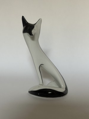 Porcelain figurine - Sitting fox - Ćmielów - M. Naruszewicz
