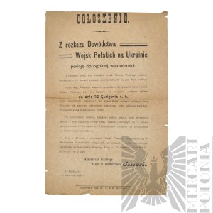 WWI/II Republic Announcement of the Polish Corps in Russia on the Rules of Wearing Military Insignias