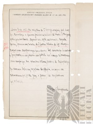 II RP Set of Documents of the 1st Regiment of Legion Lancers - Stefan Chrapkowski - Lodz.