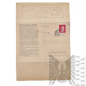 2WW/Occupation Letter from Auschwitz Concentration Camp 4.10.1942 Kraków