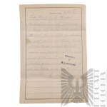 2WW/Occupation Letter from Auschwitz Concentration Camp 4.10.1942 Kraków