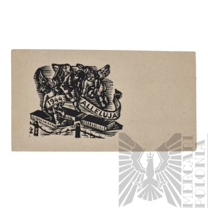 2 WŚ Pocztówka Wielkanocna Obozu Jenieckiego 1944 - Oflag II C Woldenberg - Anastazy Stepka