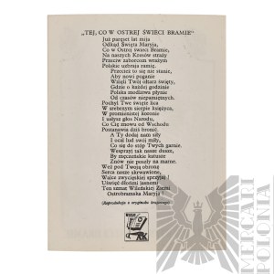 PSZnZ Poland Card with Our Lady of the Dawn Gate World Union of the Home Army