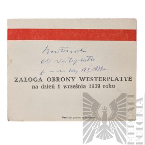 PRL Lista z Nazwiskami Obrońców Westerplatte Gdańsk 1974