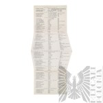 PRL Lista z Nazwiskami Obrońców Westerplatte Gdańsk 1974