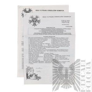 [ZŁOTOROWICZ] III RP Two Announcements of the Circle of the 10th Horse Rifle Regiment - Tadeusz Zlotorowicz - Knight of the Virtuti Militari