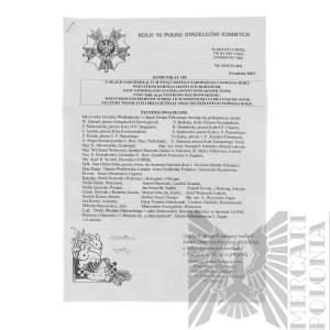 [ZŁOTOROWICZ] III RP Two Announcements of the Circle of the 10th Horse Rifle Regiment - Tadeusz Zlotorowicz - Knight of the Virtuti Militari