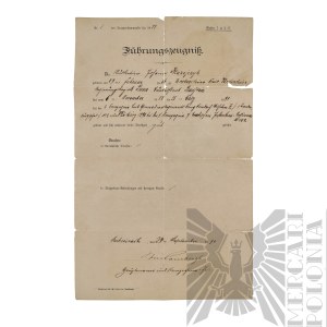 German Empire Certificate of Military Service
