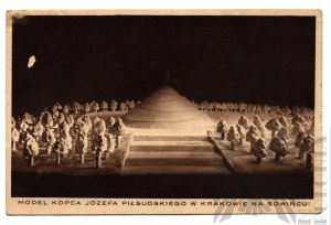 II RP Postcard Model of the Mound of Jozef Pilsudski in Cracow Na Sowiniec