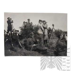 II RP Fotografia Grupowa Oficerów Polskich i Francuskich Podczas Ćwiczeń Wojska Polskiego