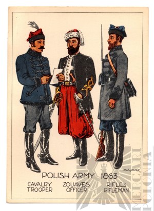 PSZnZ Postcard Polish Army 1863 January Uprising - Ignacy Matuszewski