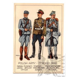 PSZnZ Pocztówka Polish Army 1 Wojna Światowa, Legiony, Korpusy w Rosji, Armia Hallera - Ignacy Matuszewski