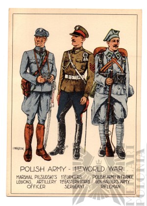 PSZnZ Postcard Polish Army World War 1, Legions, Corps in Russia, Haller's Army - Ignacy Matuszewski