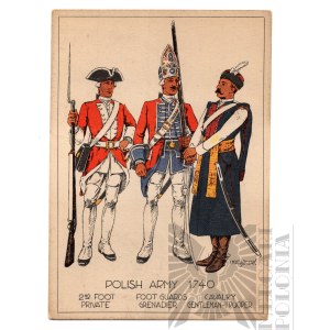PSZnZ Pocztówka Polish Army 1740 - I Rzeczpospolita August III - Ignacy Matuszewski