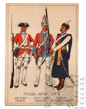PSZnZ Postcard Polish Army 1740 - First Republic August III - Ignacy Matuszewski