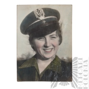 People's Republic of Poland Photograph of a Woman in an Aviation Cap - Grabski Air Eagle wz.36
