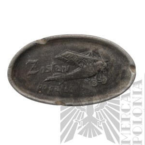 II RP Popielniczka Lotnicza z Samolotem “Zostaw Popalić!” - Warszawa 1922