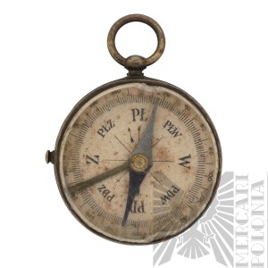 [KIE£BASA] II RP Compass Used in the Polish Army - Stefan Kiełbasa KOP Korpus Ochrony Pogranicza - Owner's Initials