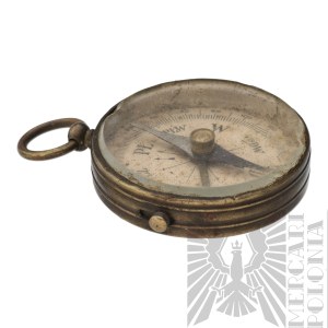 [KIE£BASA] II RP Compass Used in the Polish Army - Stefan Kiełbasa KOP Korpus Ochrony Pogranicza - Owner's Initials