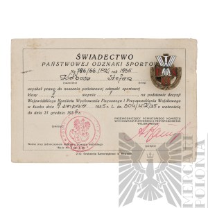 [KIE£BASA] II RP State Sports Badge Third Class with Legitimation - Stefan Kiełbasa Border Protection Corps Battalion 