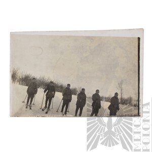 [KIE£BASA] II RP Photograph of KOP Soldiers During Ski Ride - Stefan Kiełbasa Border Protection Corps