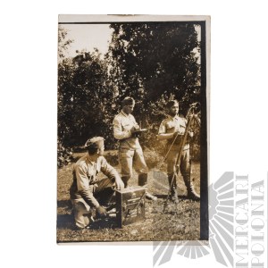 [KIEŁBASA] II RP Fotografia Łączność Polska Ćwiczenia Skrzynie i Wyposażenie KOP (?)
