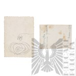 [KIEŁBASA] II RP Dwie Fotografie Kobiety i Żołnierzy Korpusu Ochrony Pogranicza