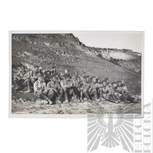 [KIEŁBASA] II RP Fotografia Żołnierzy Korpusu Ochrony Pogranicza Nad Rzeką Horyń - Stefan Kiełbasa Korpus Ochrony Pogranicza Batalion Hoszcza