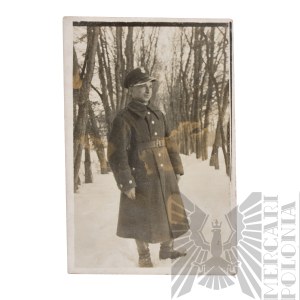 [KIEŁBASA] II RP Fotografia Żołnierza Korpusu Ochrony Pogranicza - Czapka, Orzeł, Sapożyn 1935 - Stefan Kiełbasa Korpus Ochrony Pogranicza Batalion “Hoszcza”