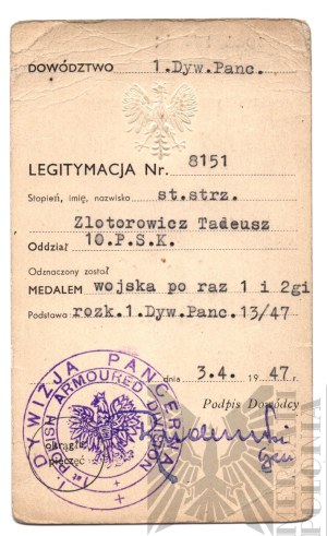 [ZŁOTOROWICZ] PSZnZ Double Award of the Army Medal - Tadeusz Zlotorowicz - Knight of the Virtuti Militari