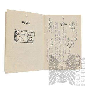 [ZŁOTOROWICZ] PSZnZ Passport Issued by the Polish Embassy in Lisbon 1943 Year - Tadeusz Złotorowicz - Knight of the Virtuti Militari