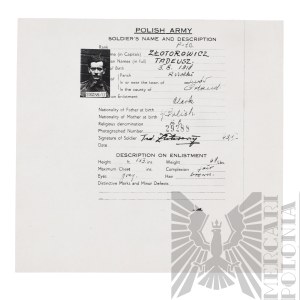 [ZŁOTOROWICZ] PSZnZ Set of Demobilization Documents of Tadeusz Zlotorowicz - Knight of the Virtuti Militari
