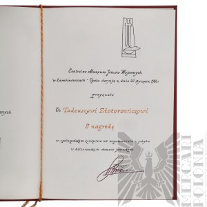 [ZŁOTOROWICZ] PRL Zestaw Dokumentów z Centralnego Muzeum Jeńców Wojennych w Łambinowicach-Opolu - Tadeusz Złotorowicz - Kawaler Virtuti Militari