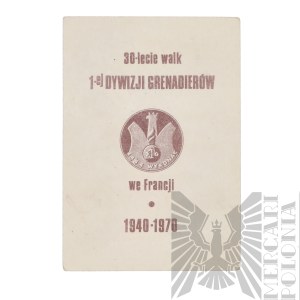 [ZŁOTOROWICZ] PSZnZ Legitimation of the Commemorative Medal of the 30th Anniversary of the Fighting of the 1st Grenadier Division in Lorraine - Tadeusz Złotorowicz - Knight of the Virtuti Militari