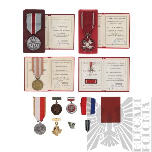 [ZŁOTOROWICZ] PSZnZ/PRL Set of Decorations, Badges and Legitimations - Tadeusz Złotorowicz - Knight of the Virtuti Militari