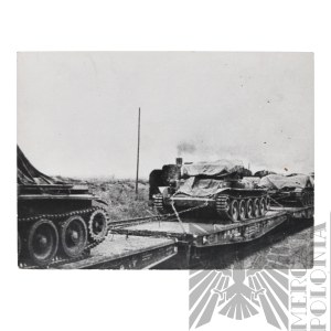 [ZŁOTOROWICZ] PSZnZ Odbitka Fotografii Transportu Czołgów 10PSK Koleją - Tadeusz Złotorowicz - Kawaler Virtuti Militari