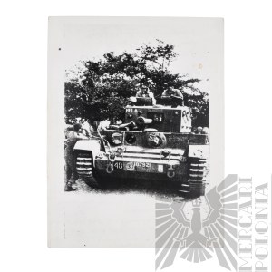 [ZŁOTOROWICZ] PSZnZ Odbitka Fotografii Czołgu Generała Stanisława Maczka - Tadeusz Złotorowicz - Kawaler Virtuti Militari