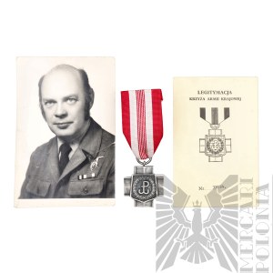 People's Republic of Poland Cross of the Home Army Set with Awarding and Photo of the Decorated-Group Szczerbiec Wilno