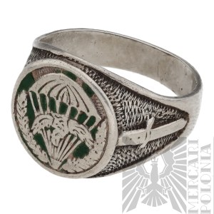 [925 SILVER] Third Republic Commemorative Signet of the Airborne Units.